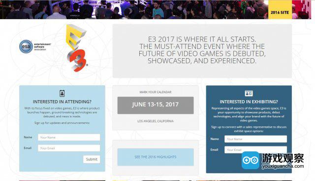 E3 2017官网开放上线