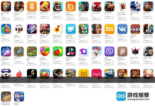 俄罗斯iOS收入榜