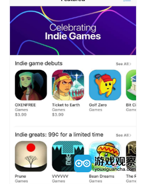 AppStore设永久独立游戏专区 优秀作品将获官方推荐