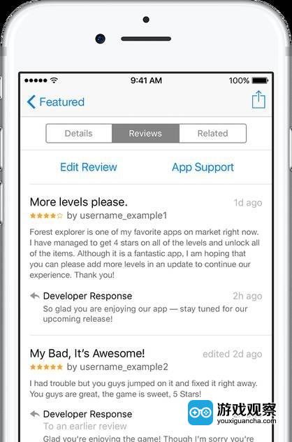 App Store新政策：开发者可以直接回复用户评论