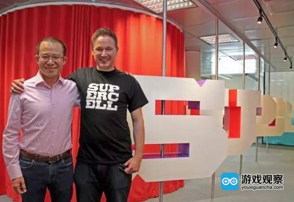 腾讯公司总裁刘炽平(左)和Supercell CEO Ilkka Paananen