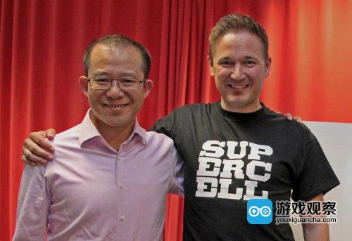 Supercell CEO IlkkaPaananens与腾讯总裁刘炽平