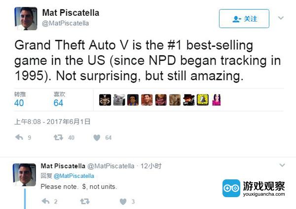 NPD：《GTA5》是20多年来全美收入最高的游戏