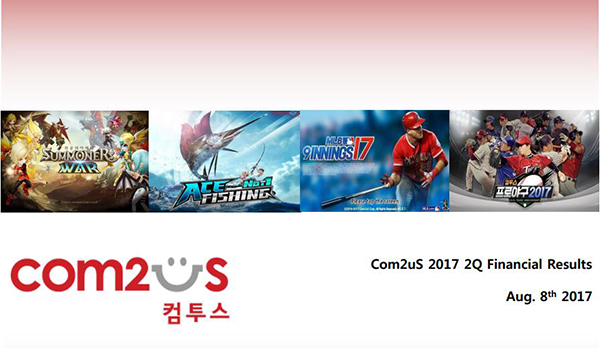 Com2usQ2净赚375亿韩元 海外销售额占比达87%