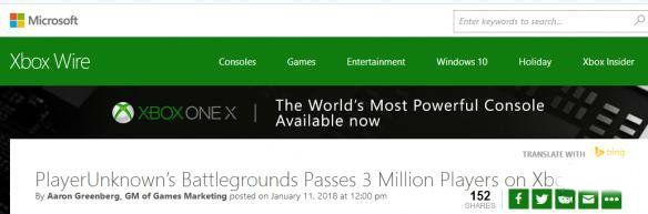 《绝地求生》Xbox玩家突破300万 这里吃鸡不担心开挂