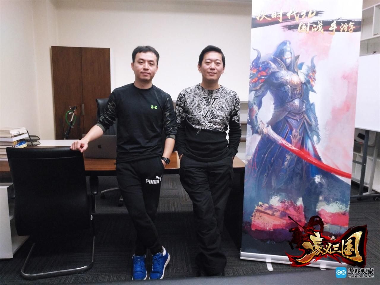 乐享欣动联合创始人陈洲鹏(左)和翼遥游戏CEO薛亮