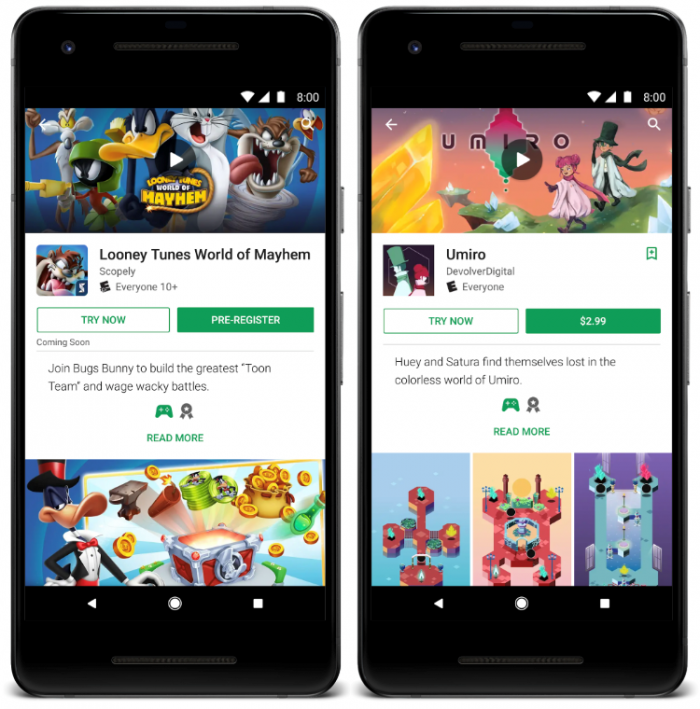 谷歌Play商店获得数项更新 Instant将支持更多游戏