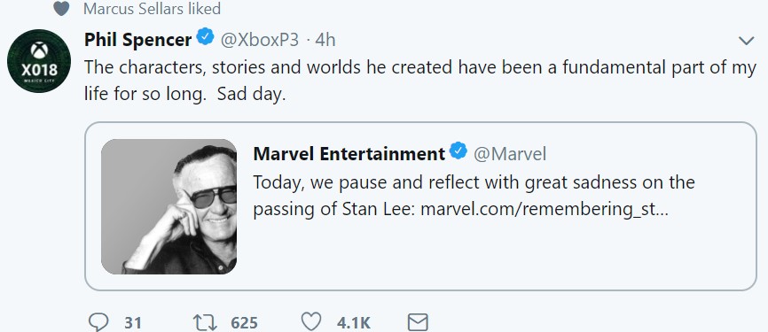 “漫威之父”斯坦李去世 游戏界和电影界人士纷纷悼念