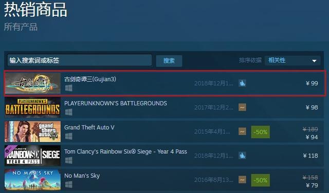 《古剑奇谭三》上线Steam首日登顶热销榜 好评率93%