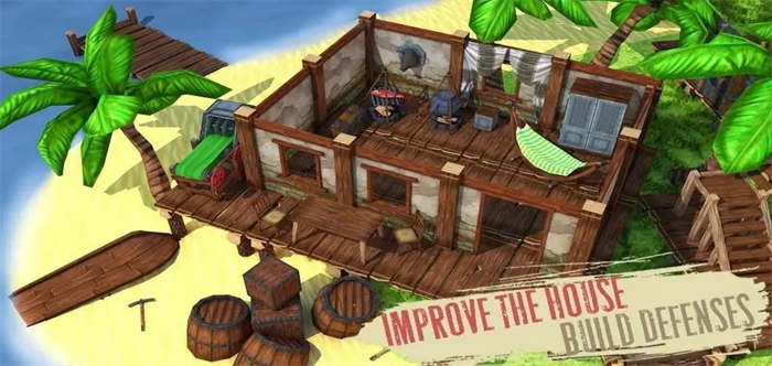 砍树建房子采集食物的单机游戏